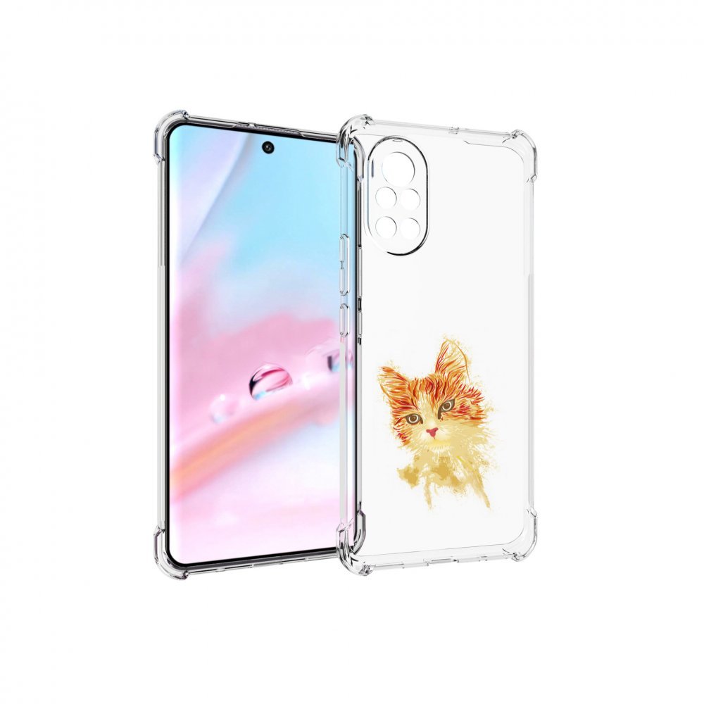 

Чехол MyPads рыжий кот для Huawei Nova 8 (ANG-LX1), Прозрачный, Tocco