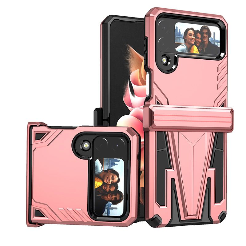 фото Чехол rack case для samsung galaxy z flip 4 (rose gold) black panther