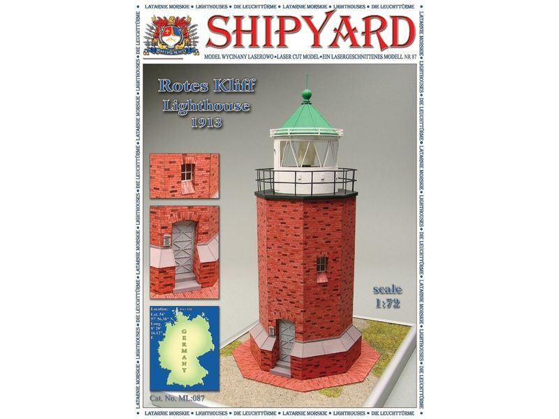 

Сборная картонная модель Shipyard маяк Rotes Kliff Lighthouse (№87), 1/72