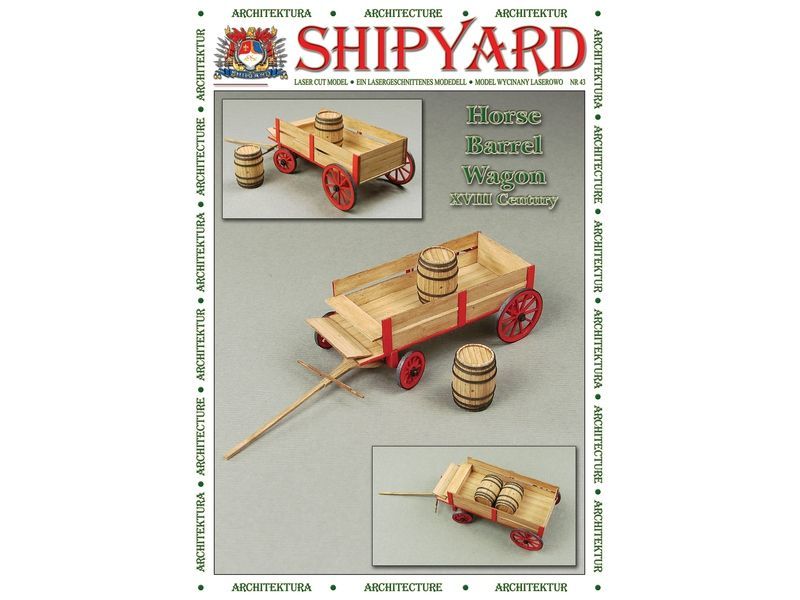 

Сборная картонная модель Shipyard телега с бочками (№80), 1/72