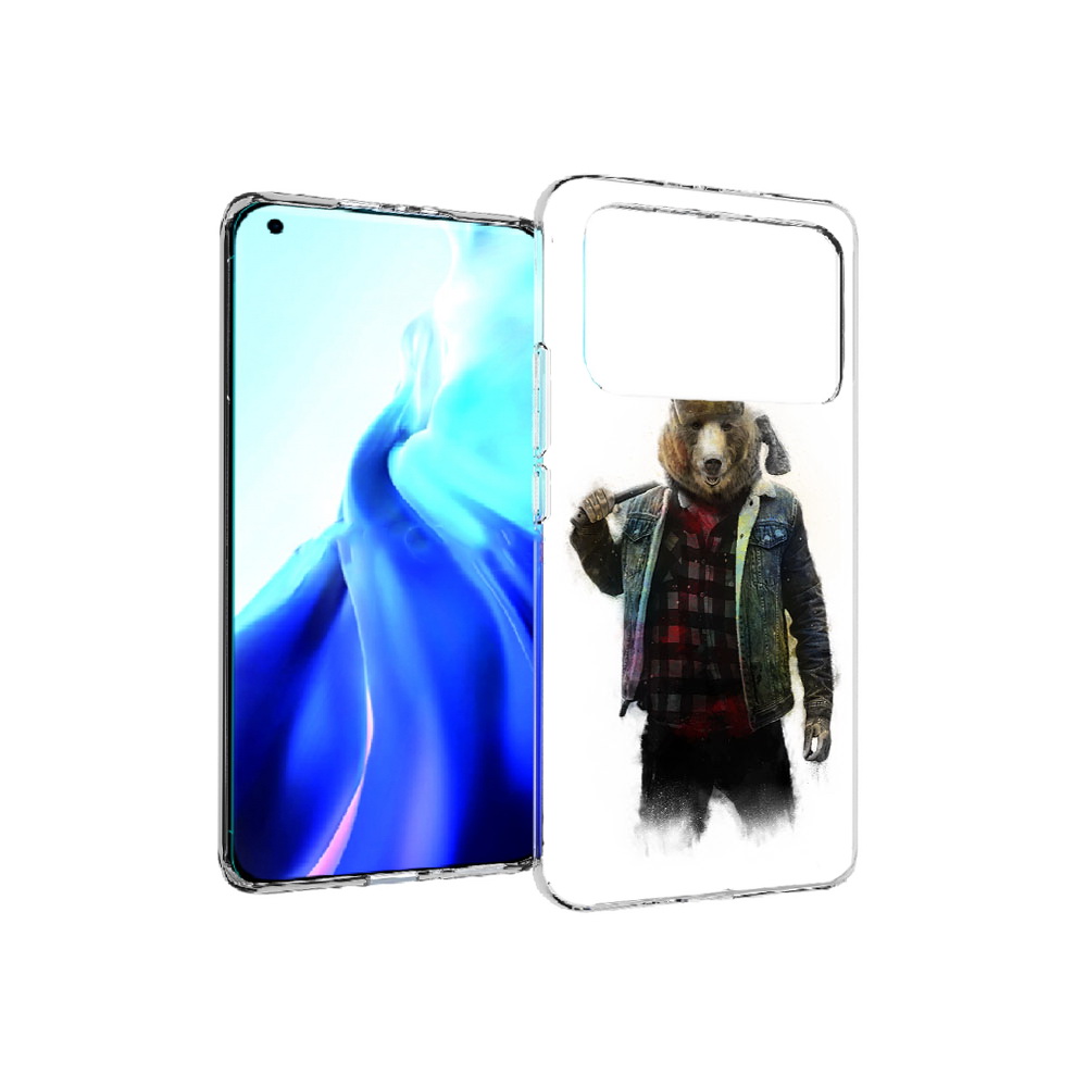 

Чехол MyPads Tocco для Xiaomi Mi 11 Ultra медведь с топором (PT160500.261.469), Прозрачный, Tocco