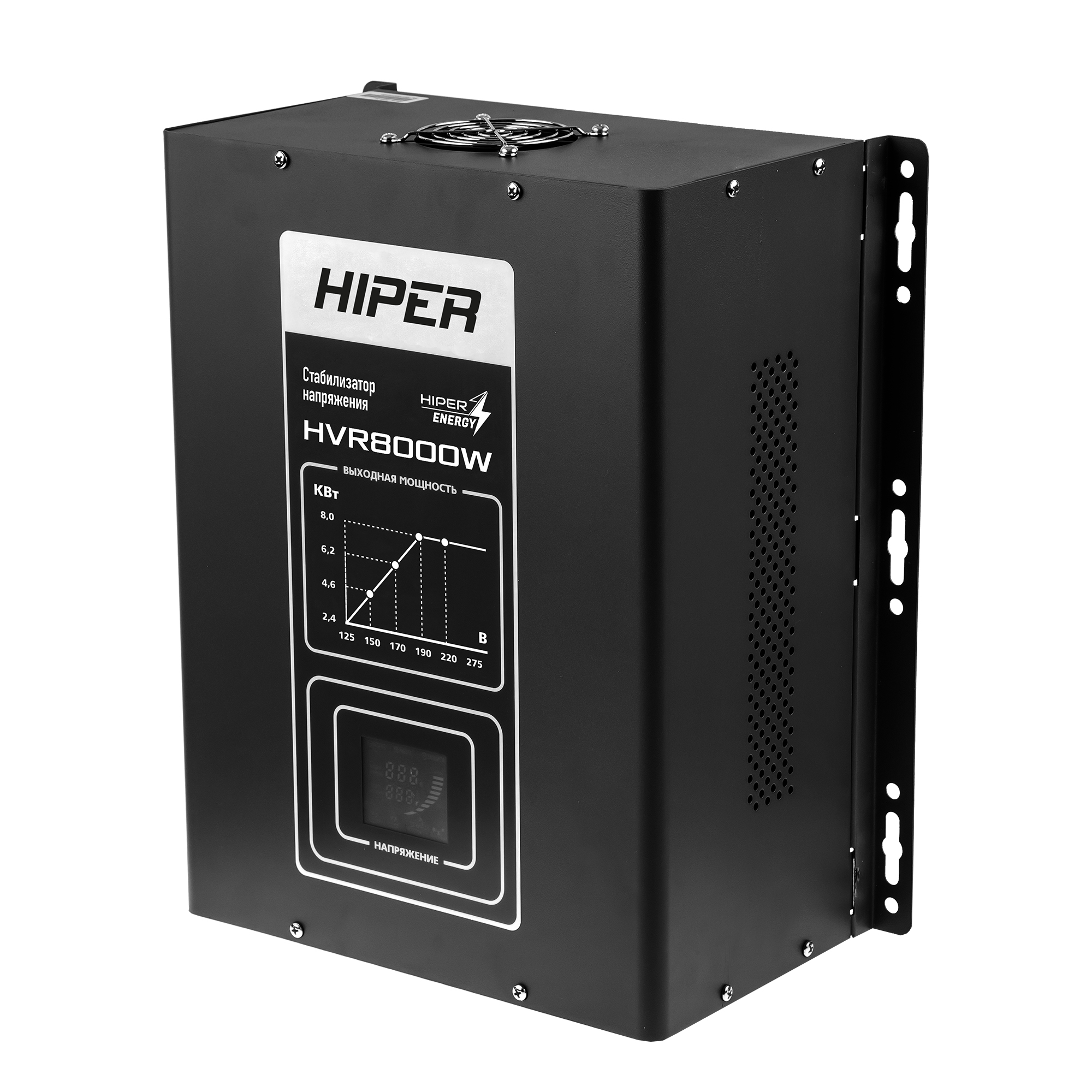 Стабилизатор напряжения релейного типа HIPER HVR8000W / 6400 Вт / 8000 ВА