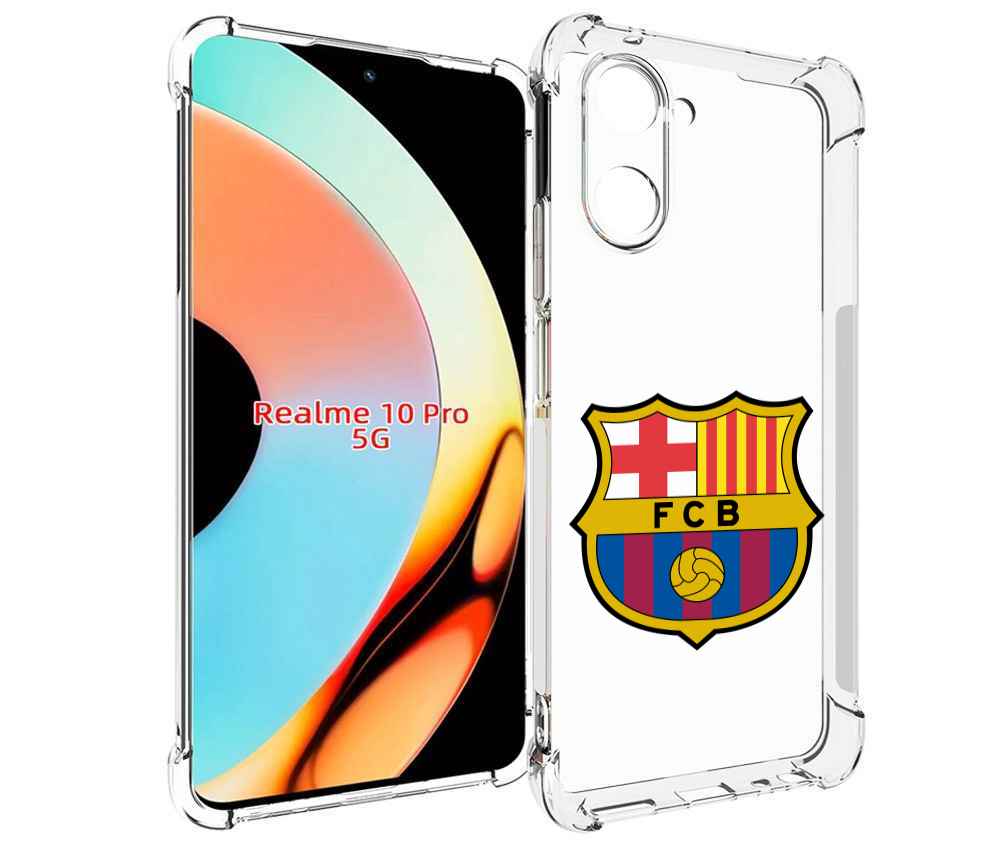 

Чехол бампер MyPads ФК FCB Барселона для Realme 10 Pro противоуд..., Прозрачный, Tocco