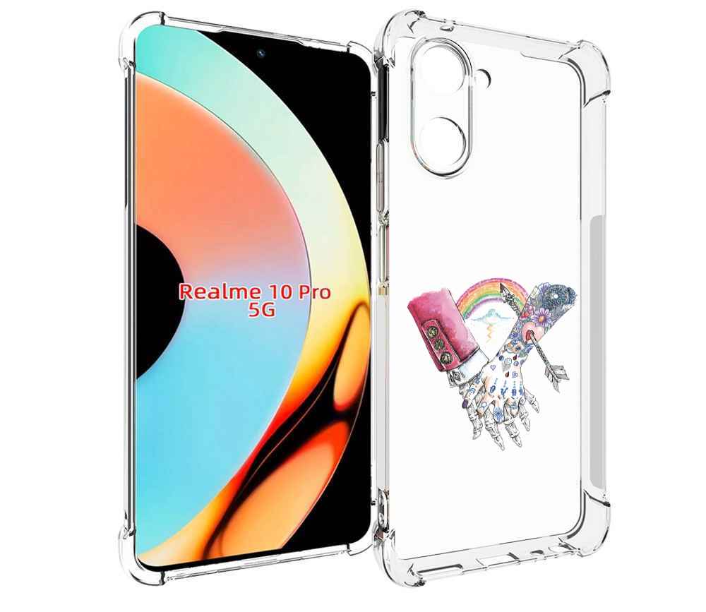 

Чехол бампер MyPads абстракция руки в татуировках для Realme 10 ..., Прозрачный, Tocco