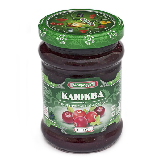 

Протертая клюква Экопродукт с сахаром 350 г