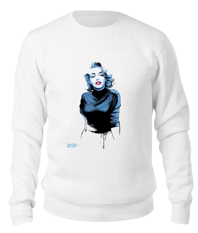 

Свитшот унисекс Printio Monroe blue's белый L, Monroe blue's