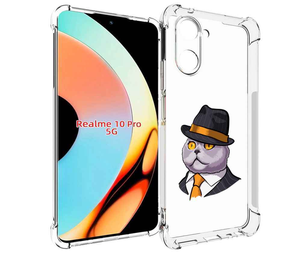 

Чехол бампер MyPads британец для Realme 10 Pro противоударный, Прозрачный, Tocco
