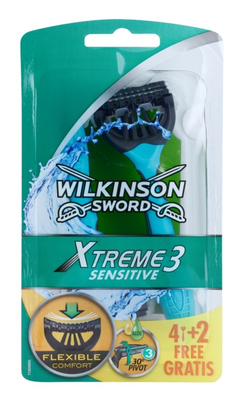 

Wilkinson Sword Xtreme 3 Sensitive* / Бритвенный одноразовый станок (6 шт)