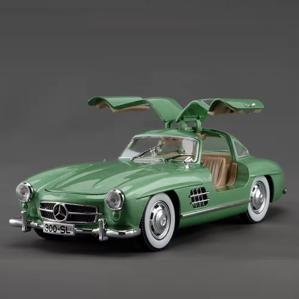 Модель машинка металлическая Che Zhi Mercedes Benz 300SL 124 Цвет зеленый 1973₽