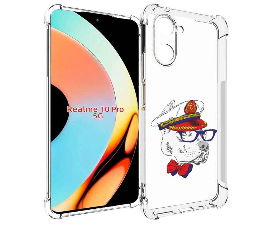 

Чехол бампер MyPads бульдог для Realme 10 Pro противоударный, Прозрачный, Tocco