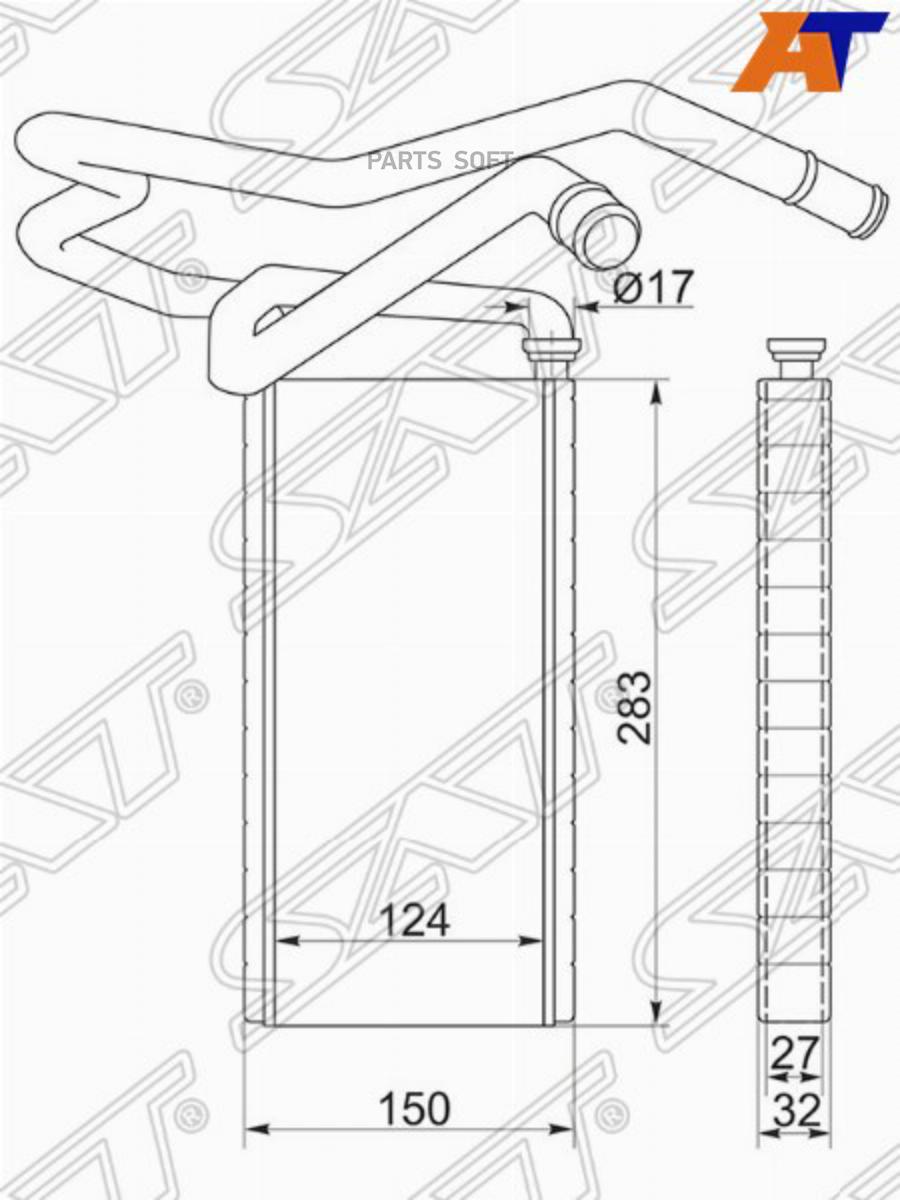 

SAT Радиатор отопителя салона TOYOTA LAND CRUISER PRADO 120/SURF 215 02-09/FJ CRUISER 10-