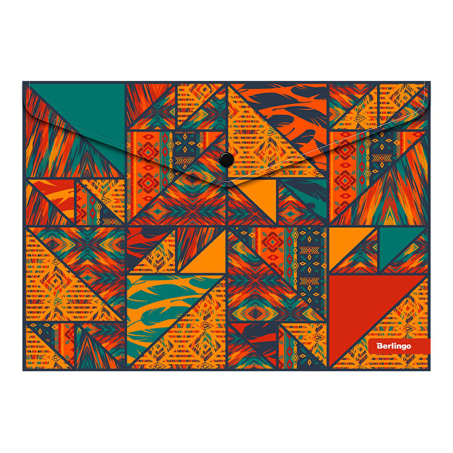

Папка-конверт до 120 листов на кнопке А4 Berlingo Tribe разноцветная, Разноцветный