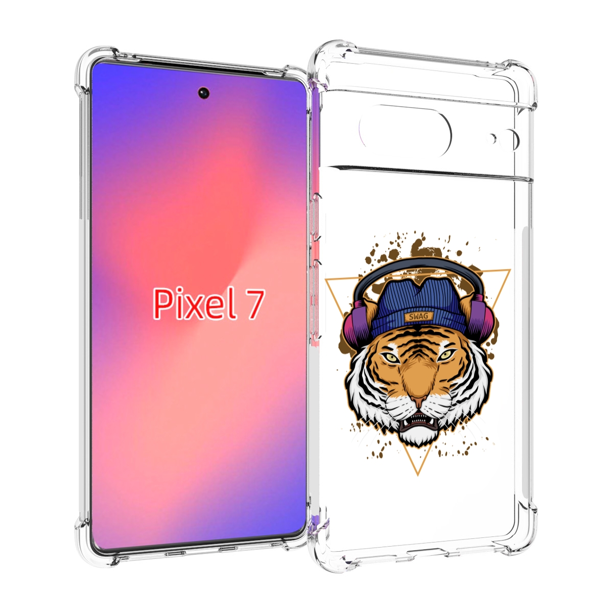 

Чехол Mypads Тигр-Свэг Для Google Pixel 7, Прозрачный, Tocco
