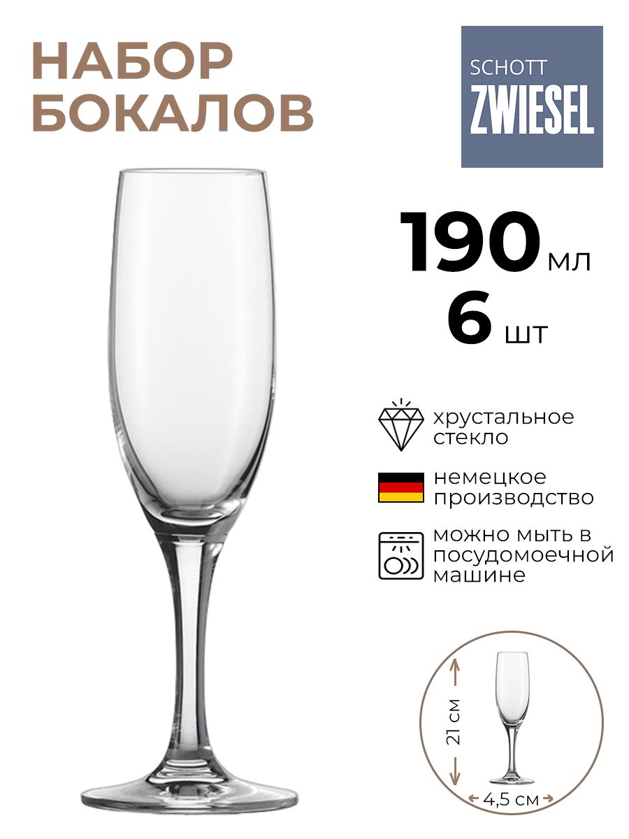 

Набор бокалов SchottZwiesel 6шт 190мл, Прозрачный