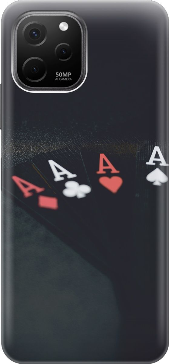 

Силиконовый чехол на Huawei nova Y61 с эффектом блеска "Флеш-рояль", Черный;белый, 158005