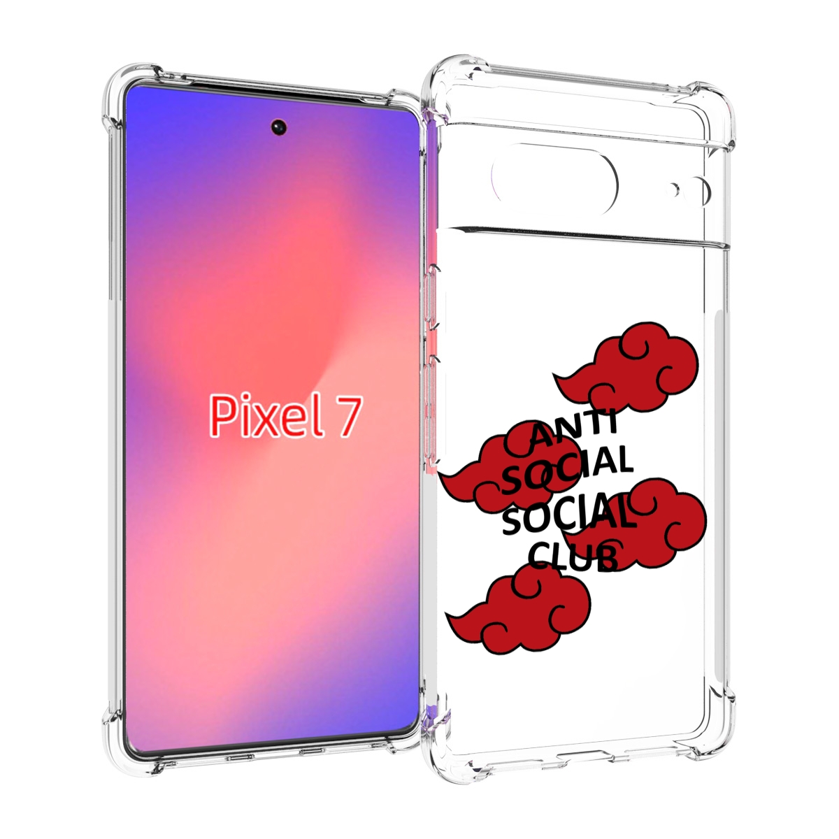 

Чехол Mypads Анти-Социал-Социал-Клаб Для Google Pixel 7, Прозрачный, Tocco