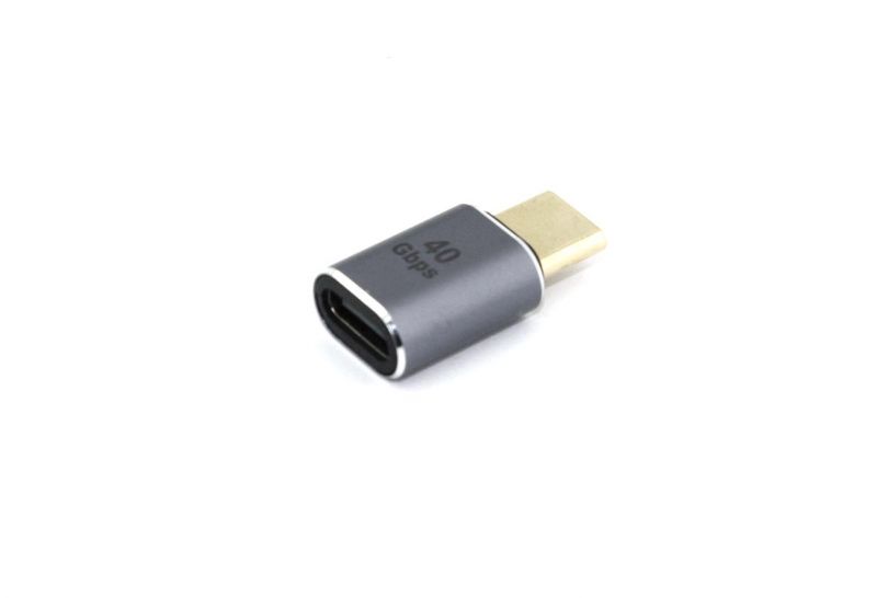 

Переходник USB 4 Type C мама-папа прямой, Серый