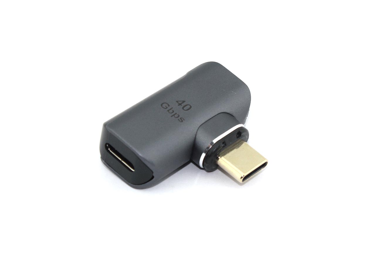 Переходник USB 4 Type C мама-папа угловой с магнитным разъёмом тип 1