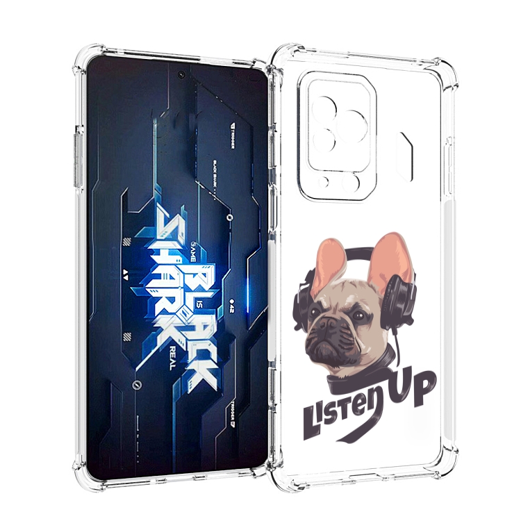 

Чехол MyPads бульдог-слушает-музыку для Xiaomi Black Shark 5 Pro, Прозрачный, Tocco