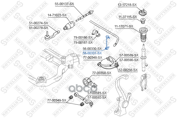 

56-00331-sx_тяга стабилизатора переднего правая mazda 6 07>