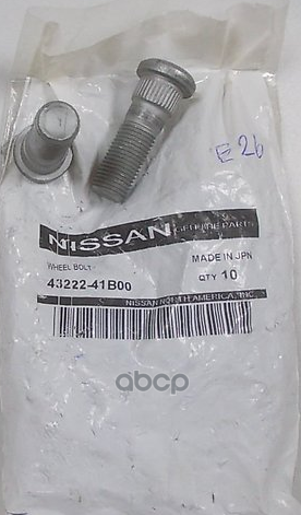 

Шпилька Ступицы Задней Nissan 43222-41b00 Nissan Quashqai NISSAN арт. 43222-41B00