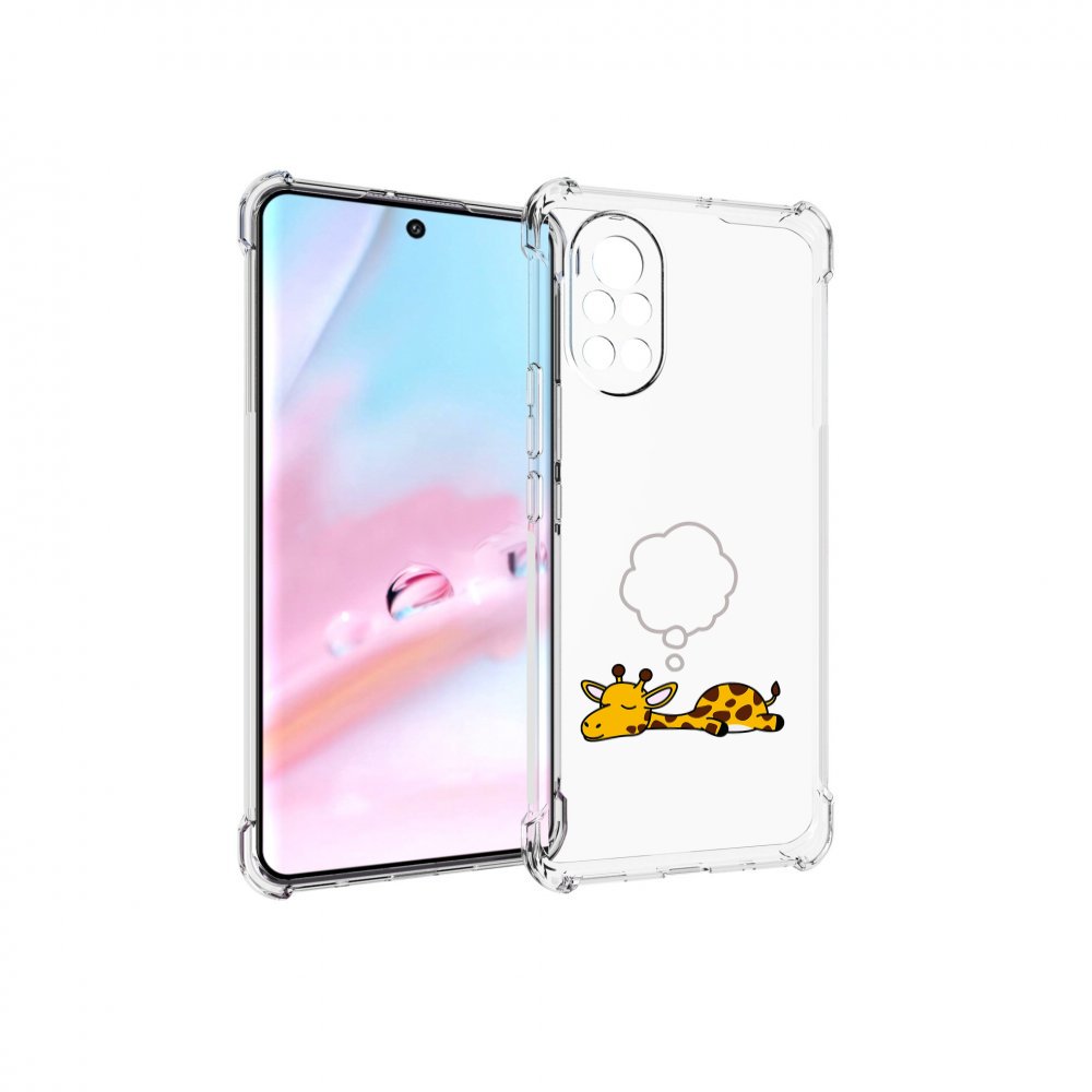 Чехол MyPads спящий-жираф детский для Huawei Nova 8 (ANG-LX1)