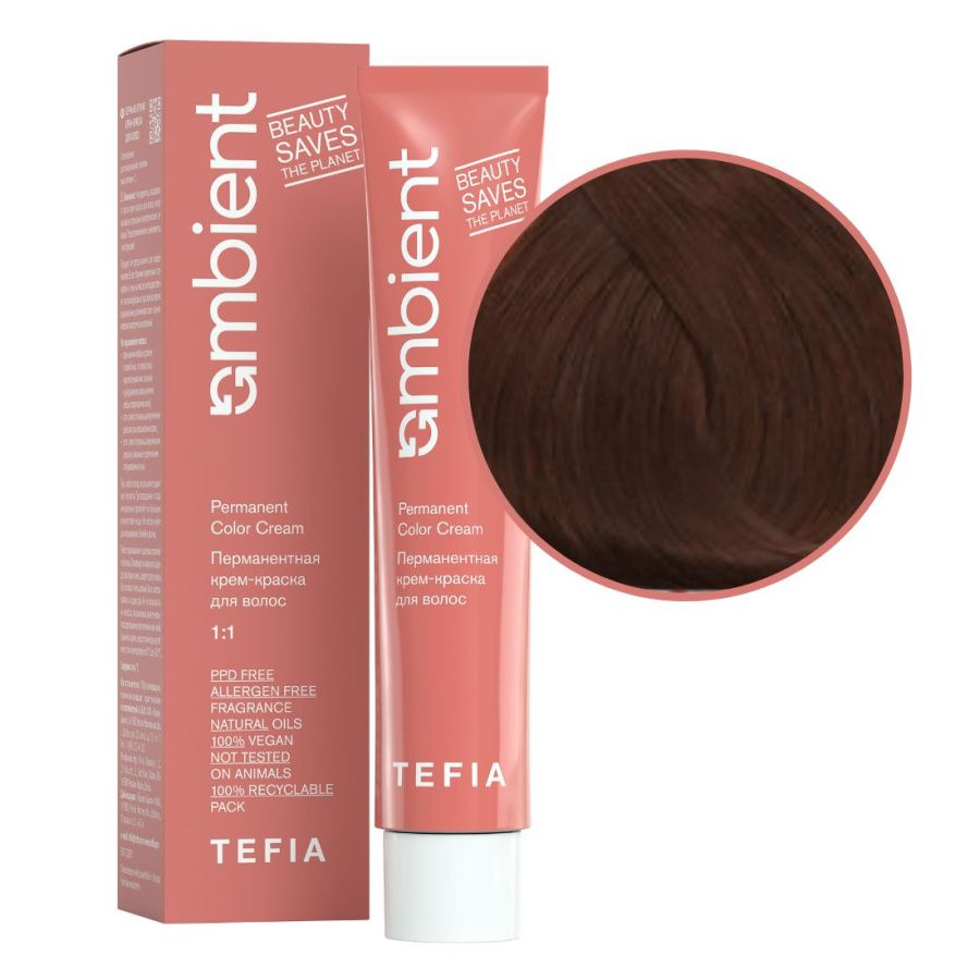 TEFIA Ambient 6.43 Перманентная крем-краска для волос  Темный блондин  60 мл