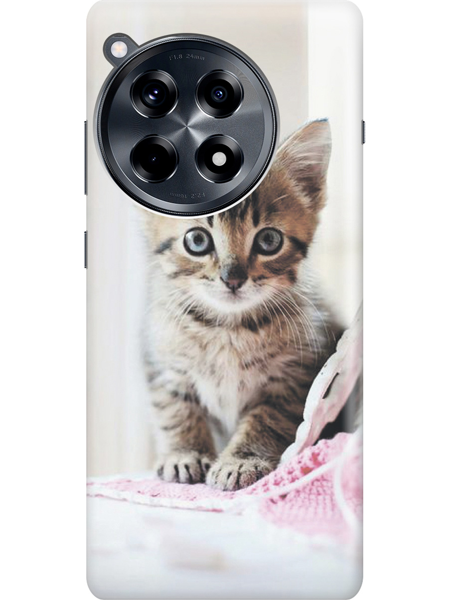 

Силиконовый чехол на OnePlus 12R с рисунком "Милый котенок", Белый;коричневый, 20012110