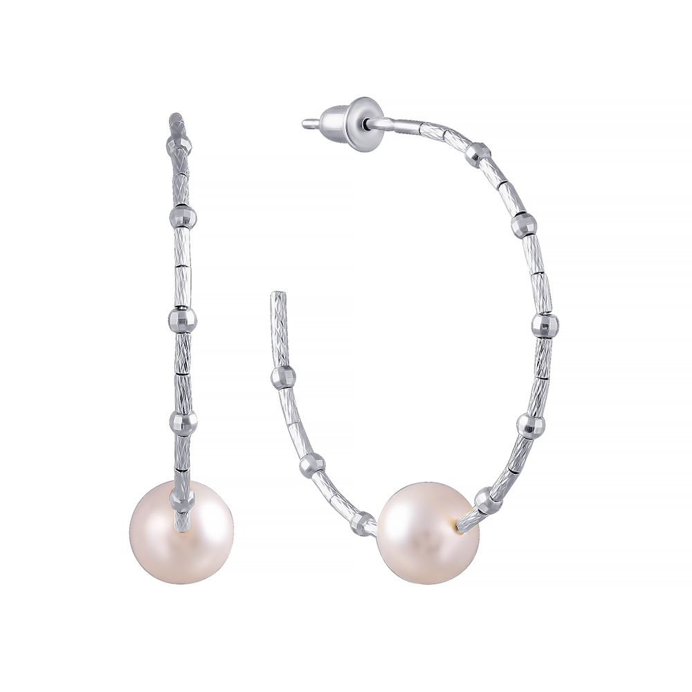 

Серьги конго из серебра с фианитом/жемчугом искусственным Element47 10545E_SR_WM_001_WG, 10545E_SR_WM_001_WG