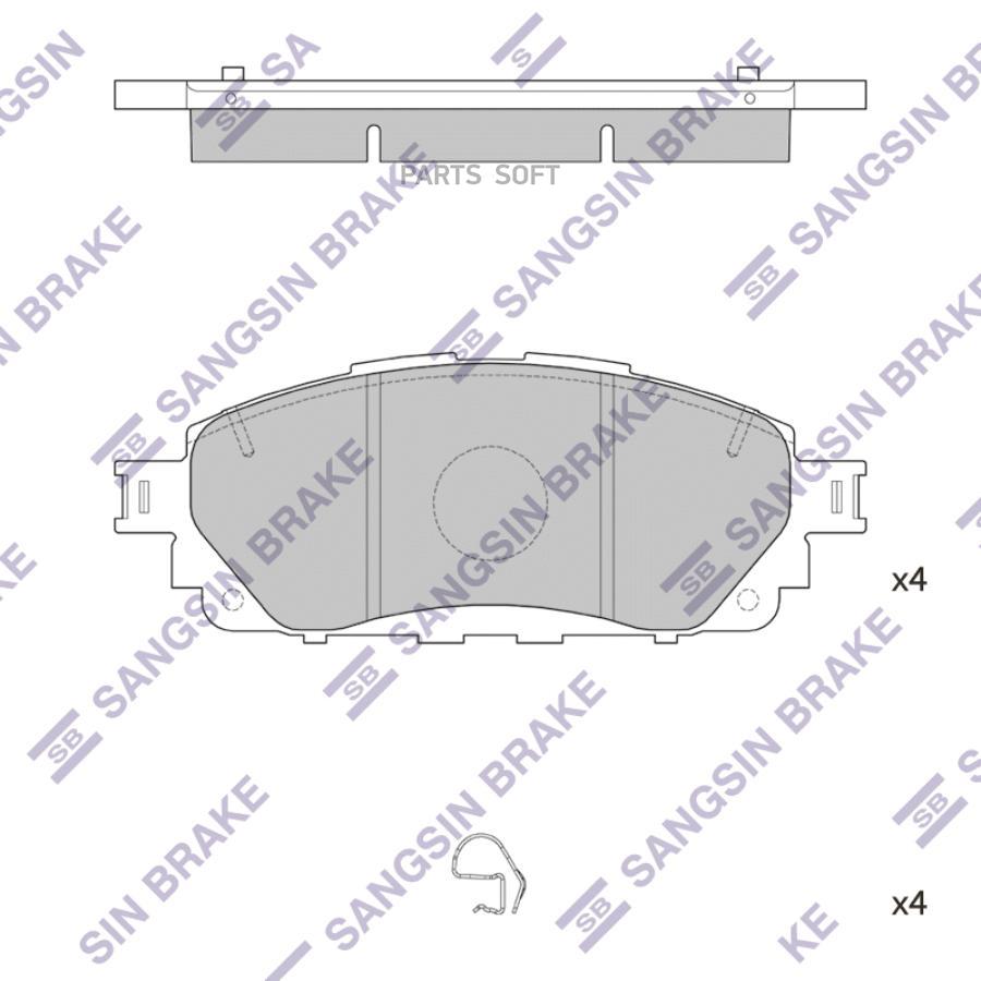 

Колодки тормозные TOYOTA HILUX VIII 15- перед. Sangsin brake SP4264