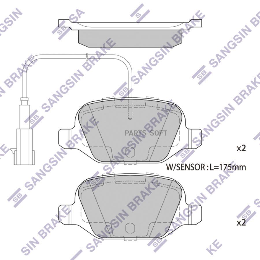 Тормозные колодки Sangsin brake дисковые SP4261