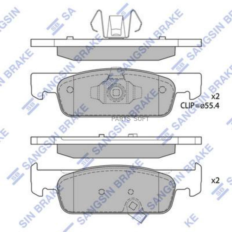 

Тормозные колодки Sangsin brake дисковые SP4136