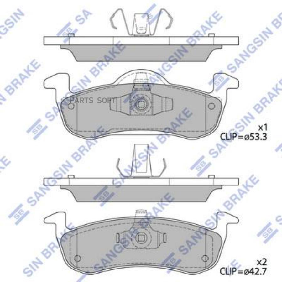 

Тормозные колодки Sangsin brake дисковые SP4017
