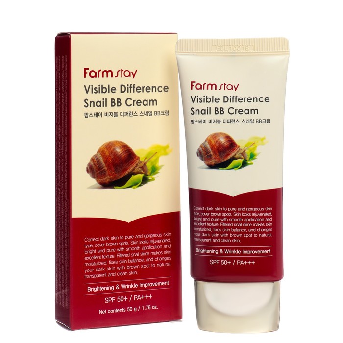 ВВ крем FarmStay Visible Difference с муцином улитки SPF 50+ / PA+++, 50 г pekah вв крем восстанавливающий с муцином черной улитки светлый бежевый