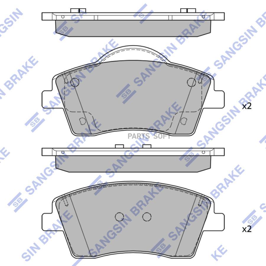

Тормозные колодки Sangsin brake дисковые SP2588