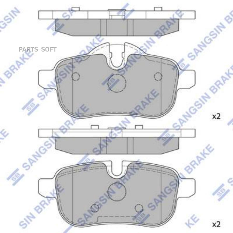 

Тормозные колодки Sangsin brake дисковые SP1942