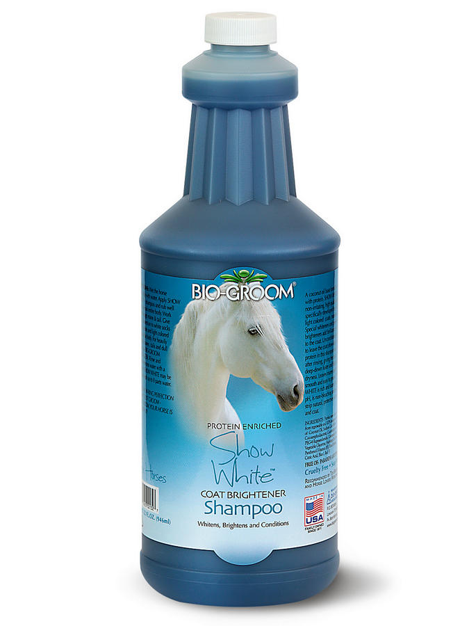 Шампунь для лошадей Bio-Groom Show White со светлой шерстью, 1 л