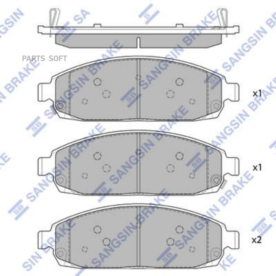 

Колодки тормозные JEEP GRAND CHEROKEE 05- перед. Sangsin brake SP1676