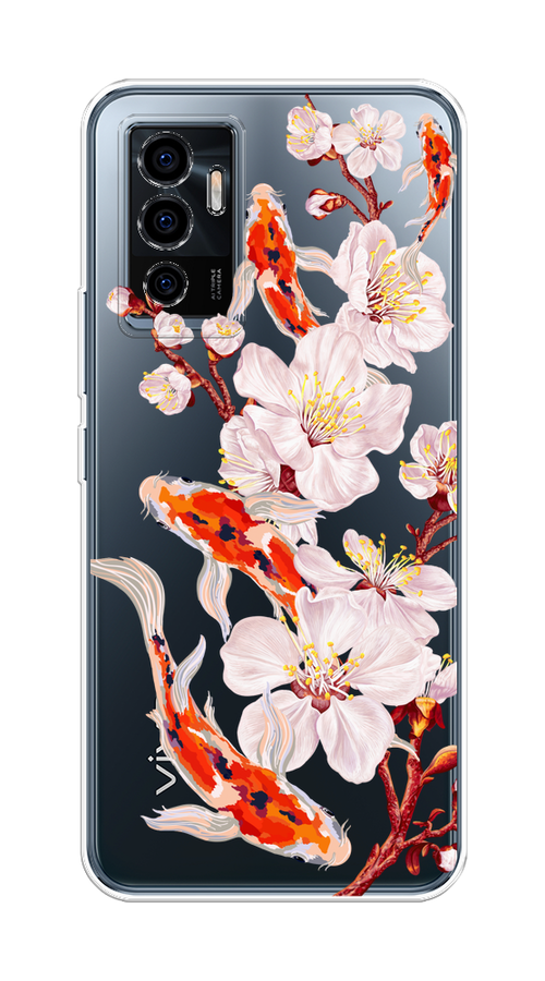 

Чехол на Vivo V23e/Y75 4G "Карпы и сакура", Оранжевый;розовый;бежевый;прозрачный, 265950-1