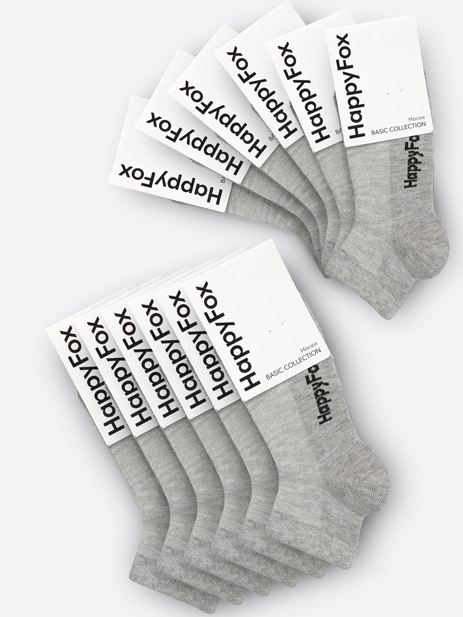 Комплект носков женских Happy Fox HFET1002NB серых 23-25, 12 пар