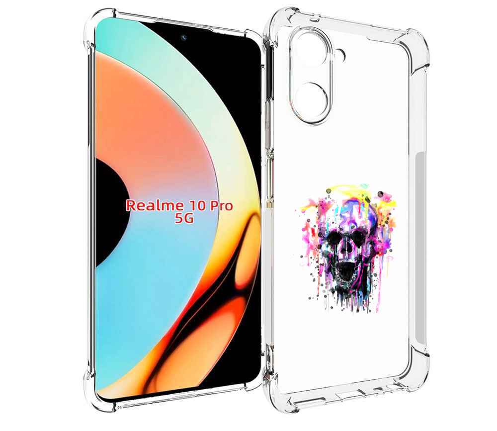 

Чехол бампер MyPads граффити череп для Realme 10 Pro противоударный, Прозрачный, Tocco