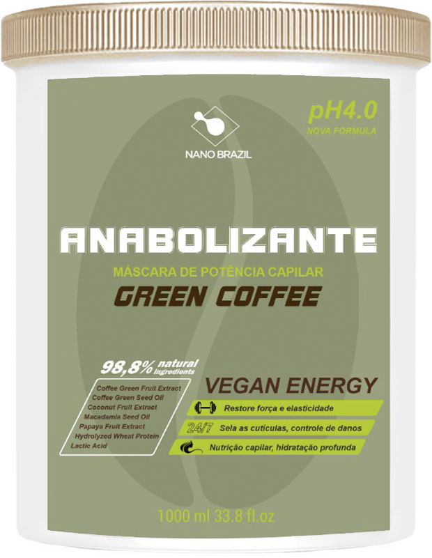 Маска Nano Brazil Anabolizante Mascara de Potencia Capilar Green Coffee 1000 мл