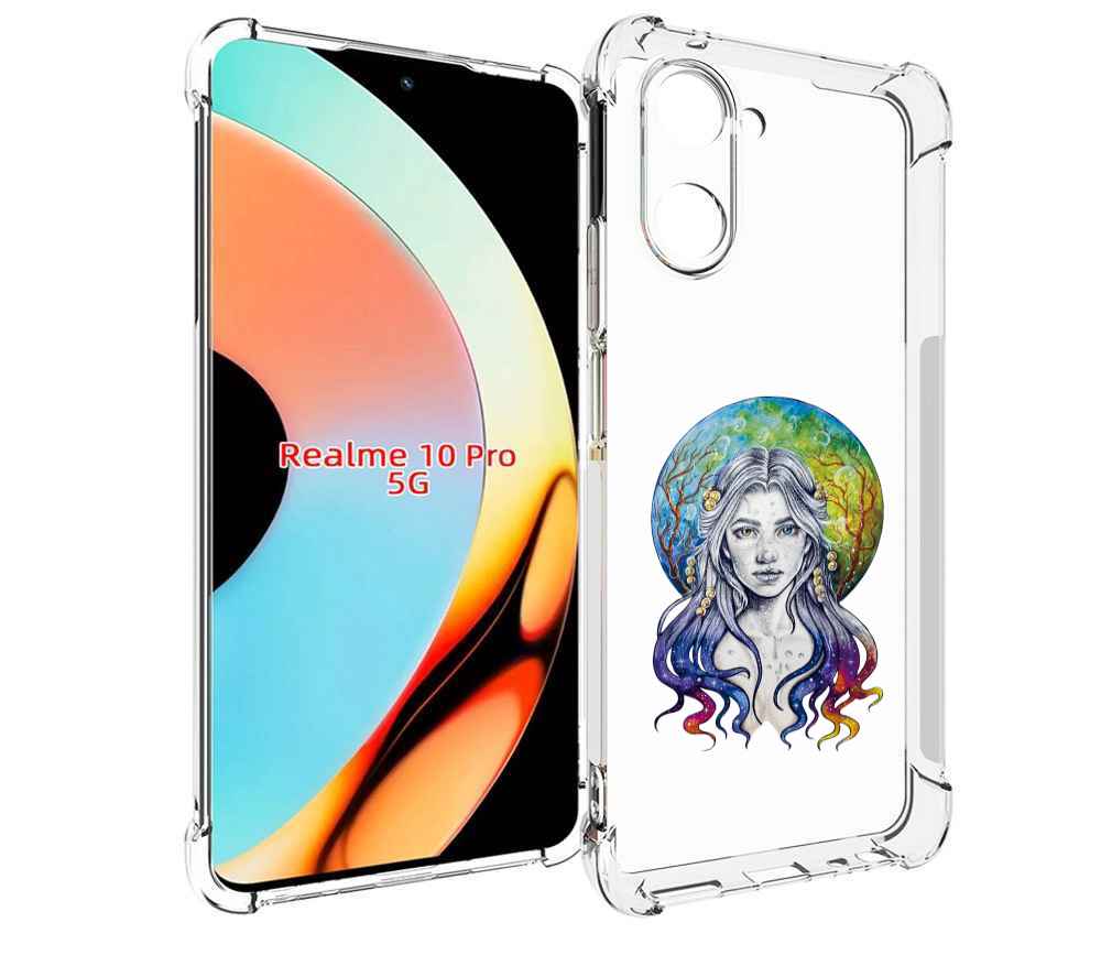 

Чехол бампер MyPads девушка с красивыми волосами для Realme 10 P..., Прозрачный, Tocco
