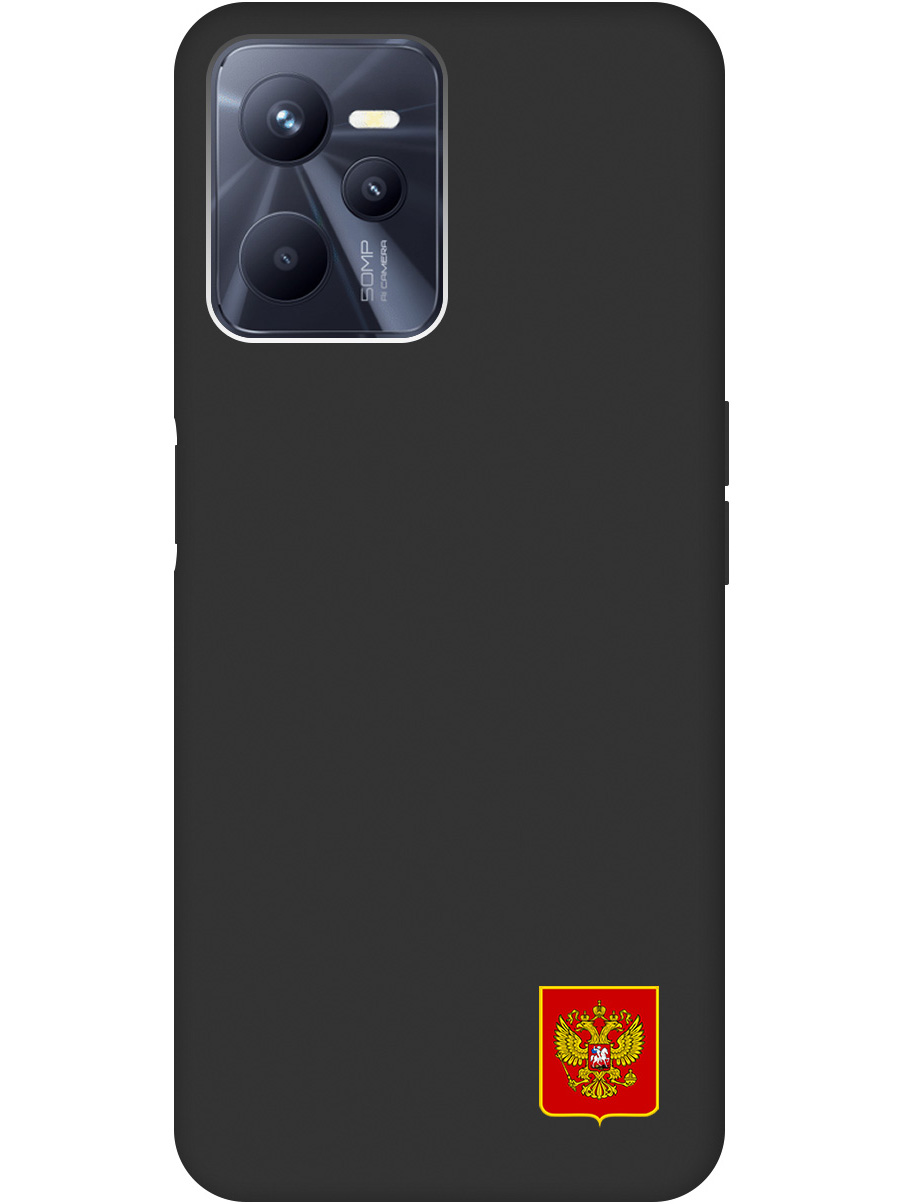 

Силиконовый чехол на Realme C35 с Гербом России, Soft Touch черный, 20000649