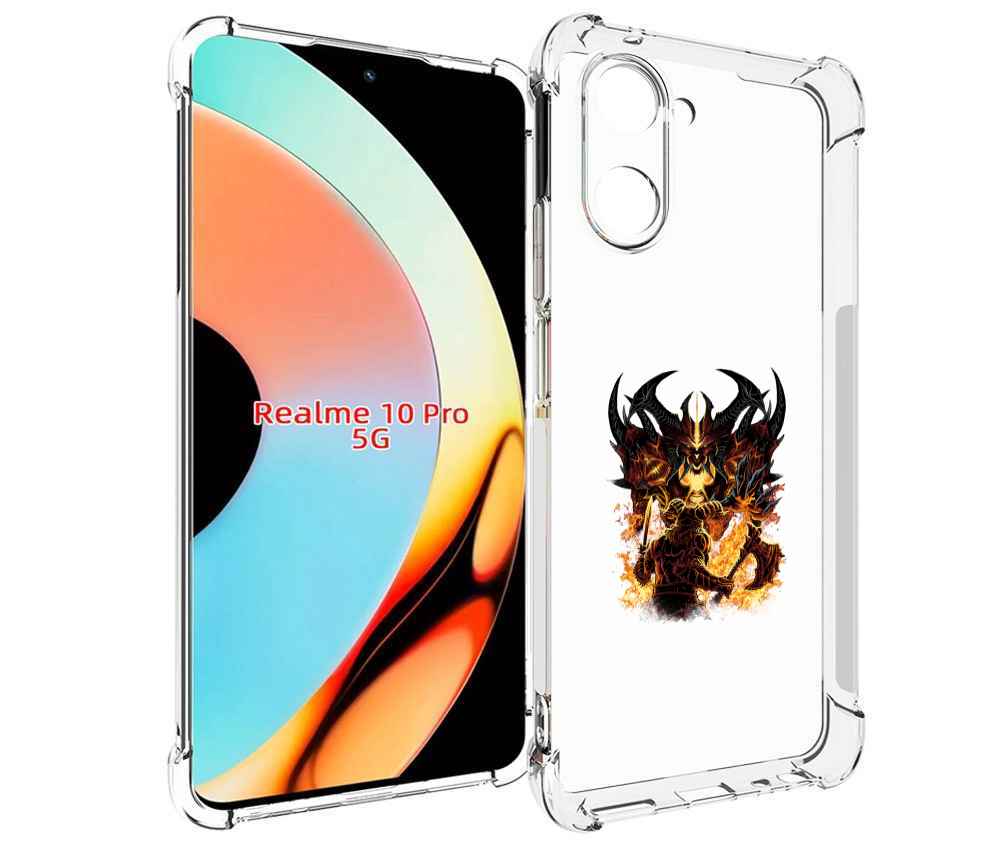 

Чехол бампер MyPads демон shadow fiend для Realme 10 Pro противо..., Прозрачный, Tocco