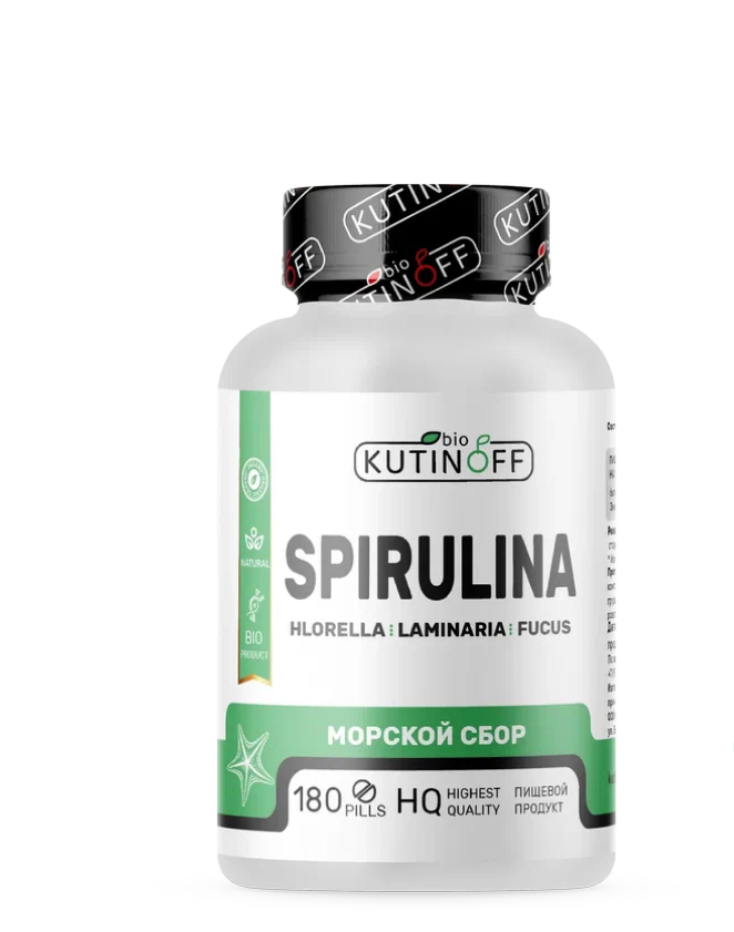 

Морской сбор KUTINOFF BIO SPIRULINA Для детокса капсулы 180 шт., SPIRULINA