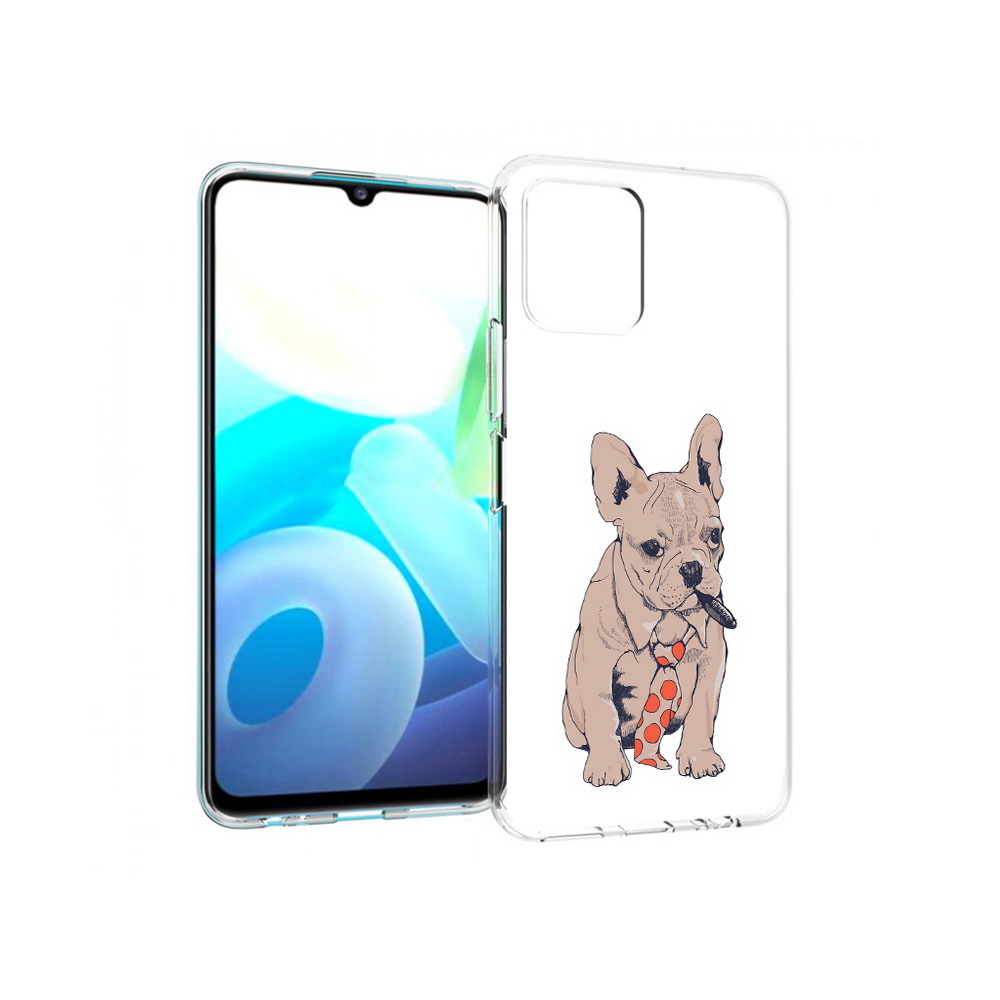 

Чехол MyPads Tocco для Vivo Y15s бульдог с сигарой (PT224456.390.250), Прозрачный, Tocco