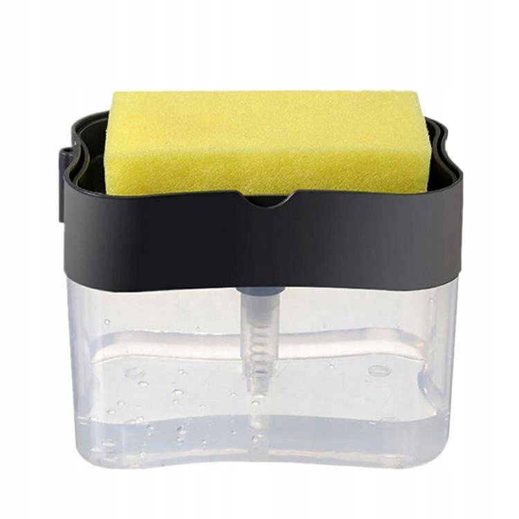 фото Диспенсер для мыла механический с губкой в комплекте, 385 мл. soap pump & sponge caddy nobrand