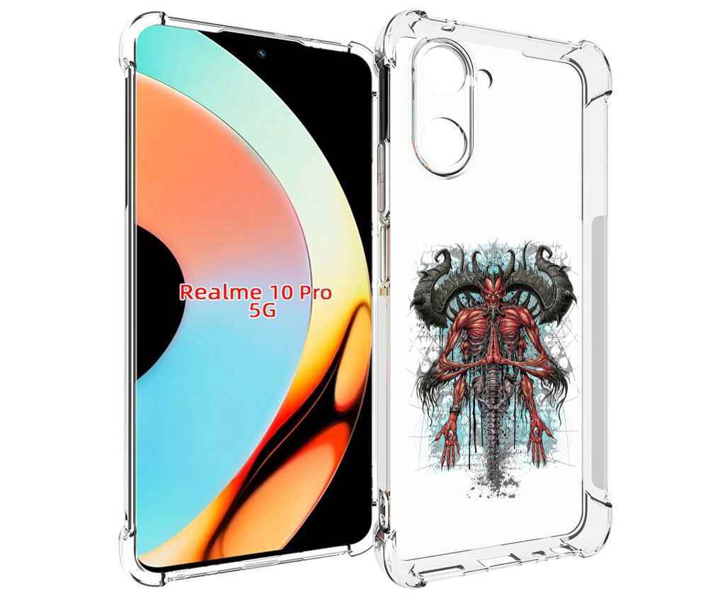 

Чехол бампер MyPads дьявол для Realme 10 Pro противоударный, Прозрачный, Tocco