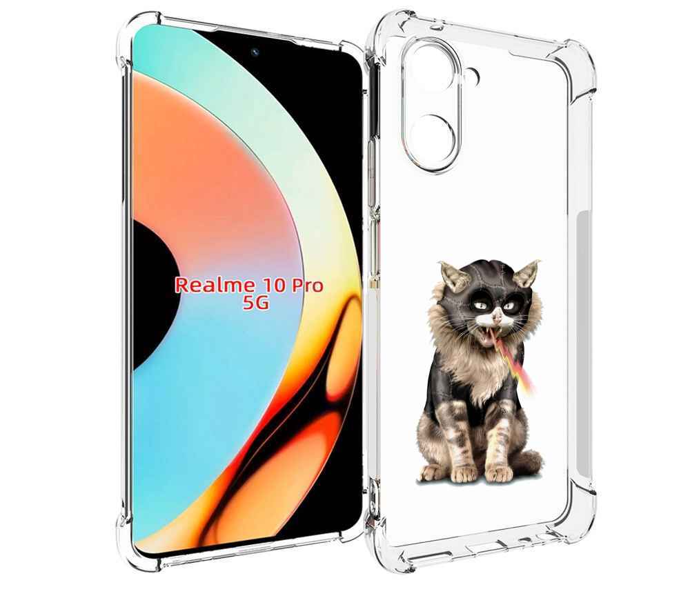 

Чехол бампер MyPads дьяволский кот для Realme 10 Pro противоударный, Прозрачный, Tocco